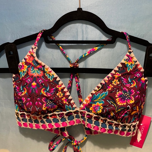 NWT Sz Lg Boho bikini top T back closure - Picture 1 of 9